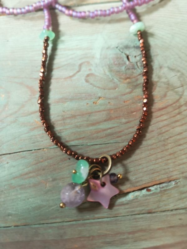 edf Amethist/Chrysopraas mauve-lila ketting