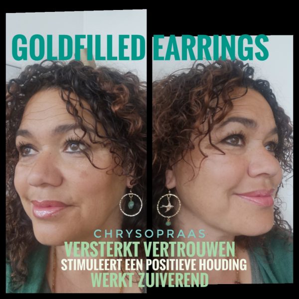 Chrysopraas hammered earrings