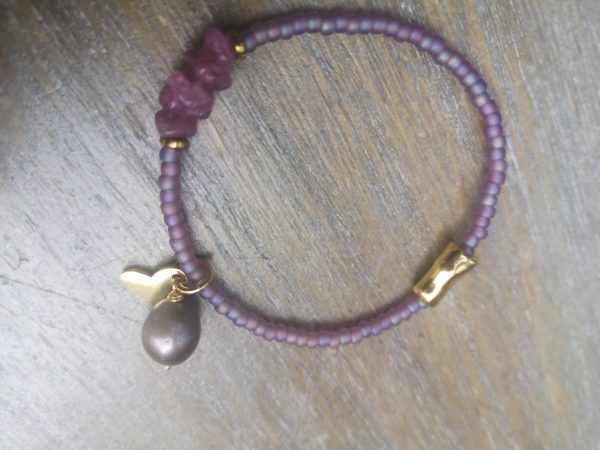 Lila single Toermalijn-Pearl