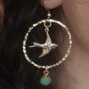 Chrysopraas hammered earrings