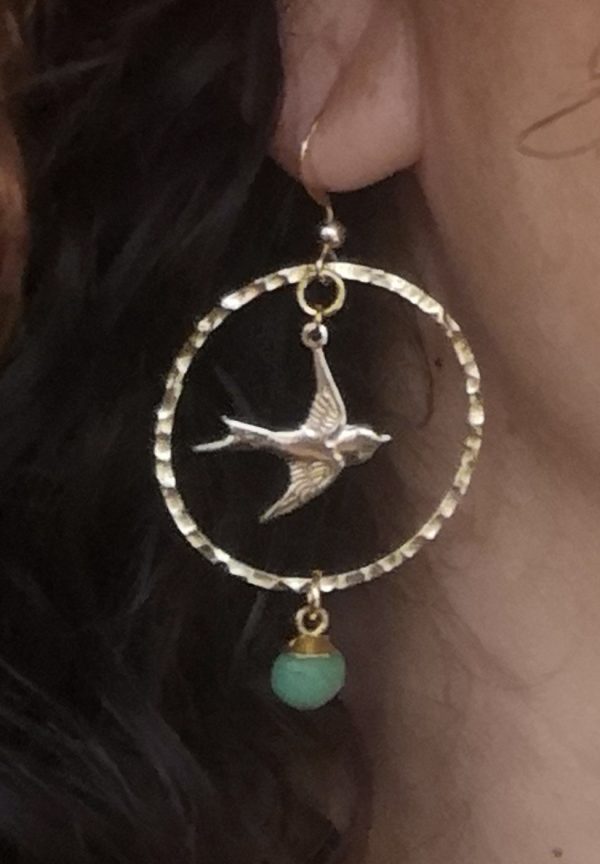 Chrysopraas hammered earrings