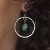 Chrysopraas hammered earrings