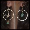 Chrysopraas hammered earrings